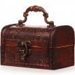 an antique wooden chest