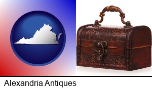 Alexandria, Virginia - an antique wooden chest