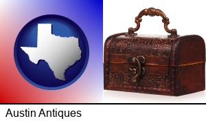 Austin, Texas - an antique wooden chest