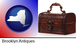 Brooklyn, New York - an antique wooden chest