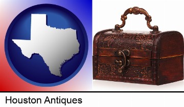 an antique wooden chest in Houston, TX