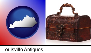 Louisville, Kentucky - an antique wooden chest