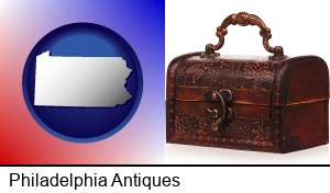Philadelphia, Pennsylvania - an antique wooden chest