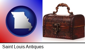 Saint Louis, Missouri - an antique wooden chest