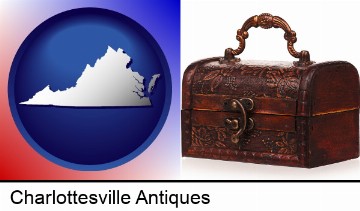 an antique wooden chest in Charlottesville, VA