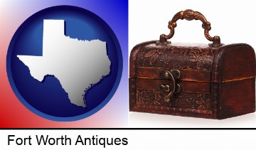 an antique wooden chest in Fort Worth, TX