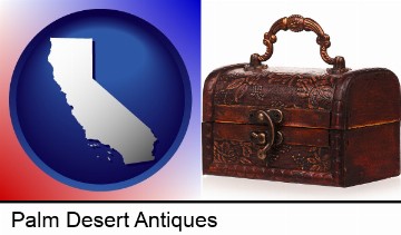 an antique wooden chest in Palm Desert, CA