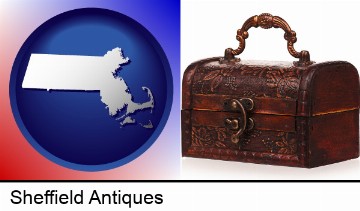 an antique wooden chest in Sheffield, MA